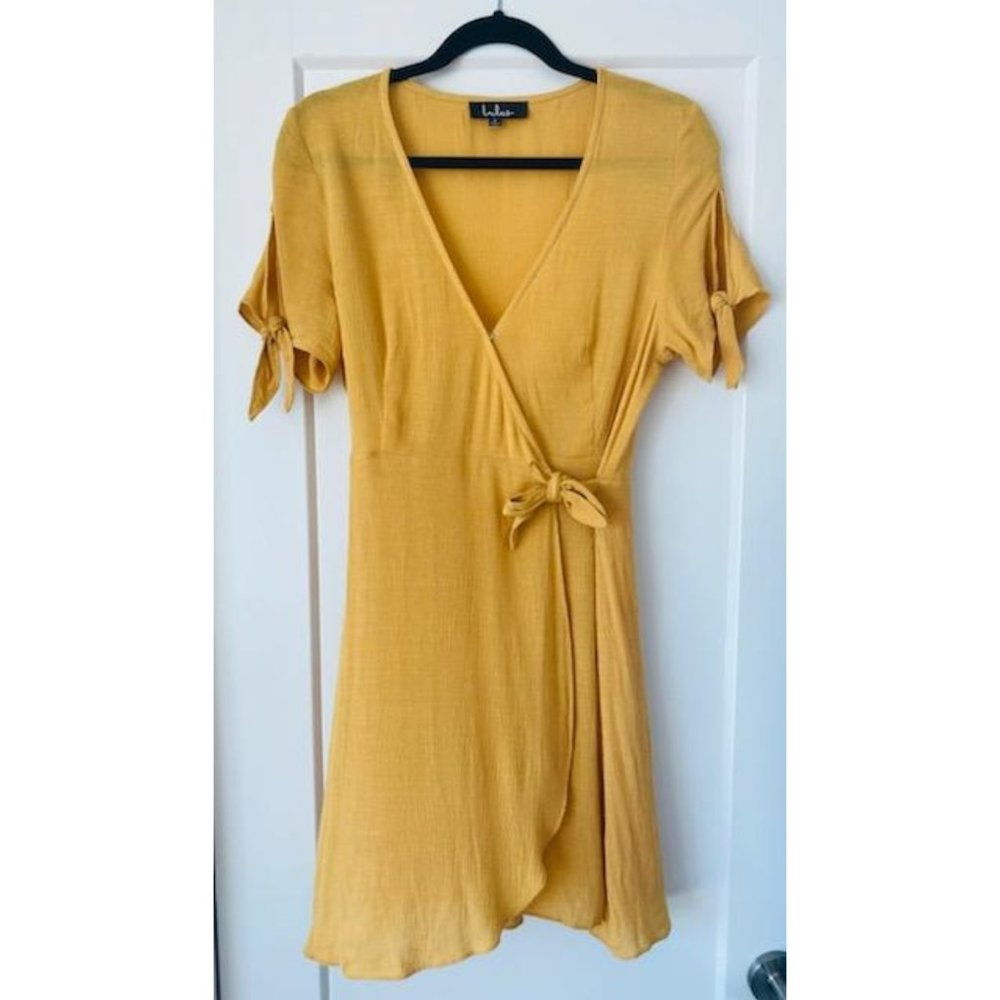 My Philosophy Golden Yellow Wrap Dress - Lulu's